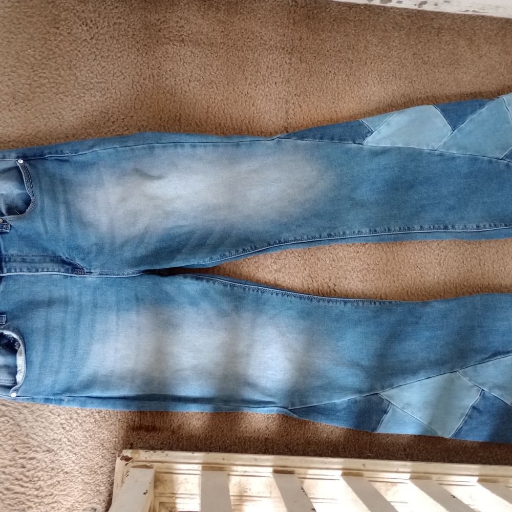 Blue Patchwork Jeans - image 1